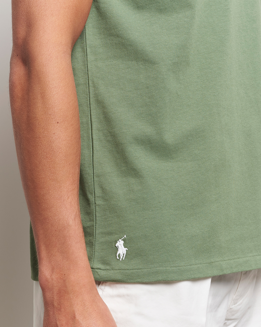 Herre | T-Shirts | Polo Ralph Lauren | Center Logo Crew Neck T-Shirt Cargo Green