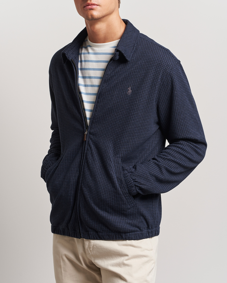 Herre | Jakker | Polo Ralph Lauren | Double Knit Dogtooth Baracuda Jacket Vintage Navy