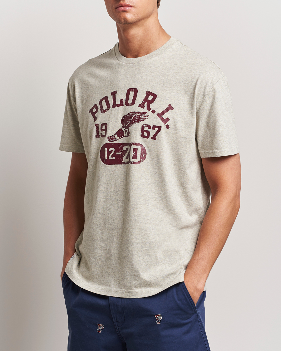 Herre | T-Shirts | Polo Ralph Lauren | Graphic Crew Neck T-Shirt Light Vintage Heather