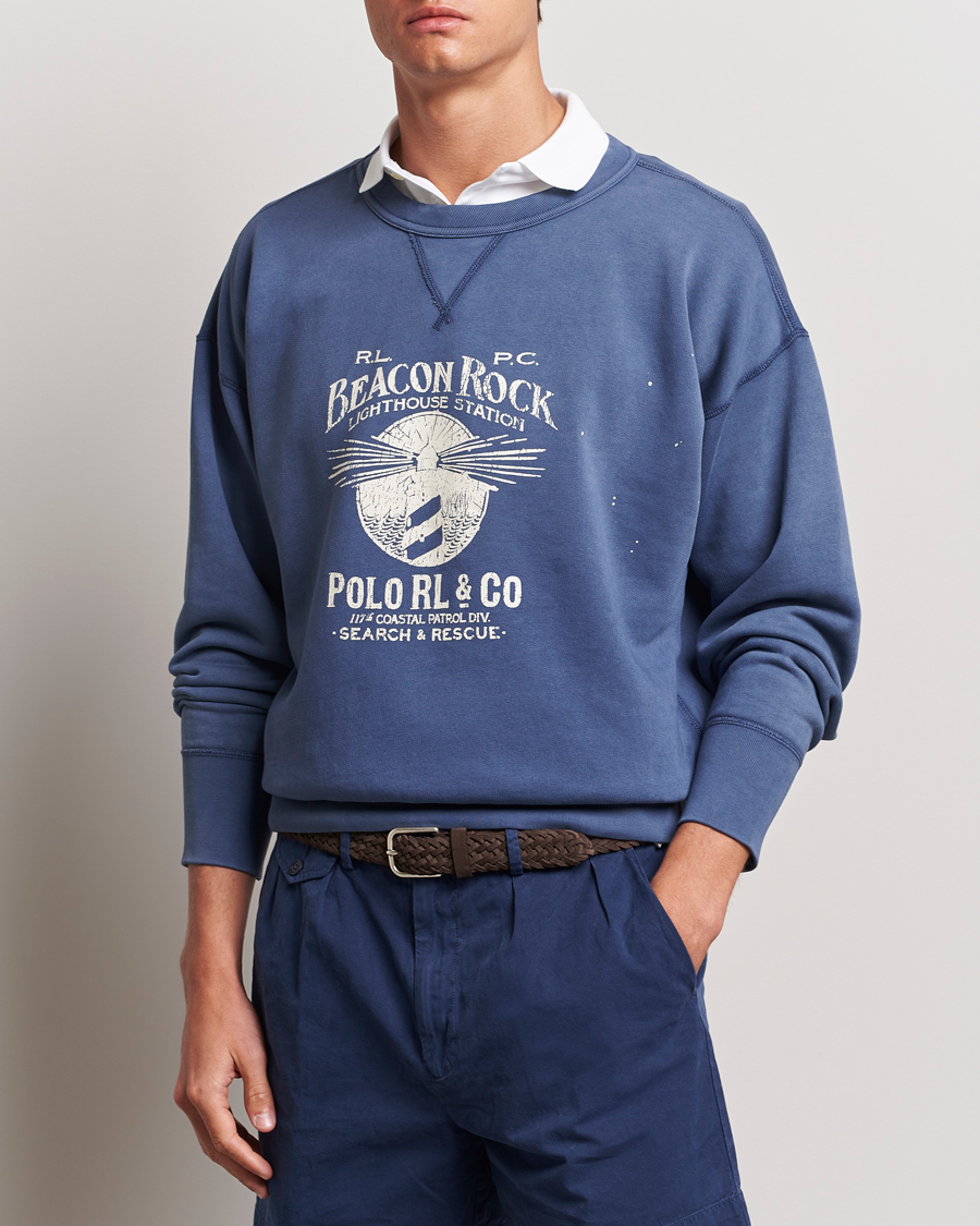 Herre | Nyheder | Polo Ralph Lauren | Graphic Fleece Sweatshirt Blue Heaven