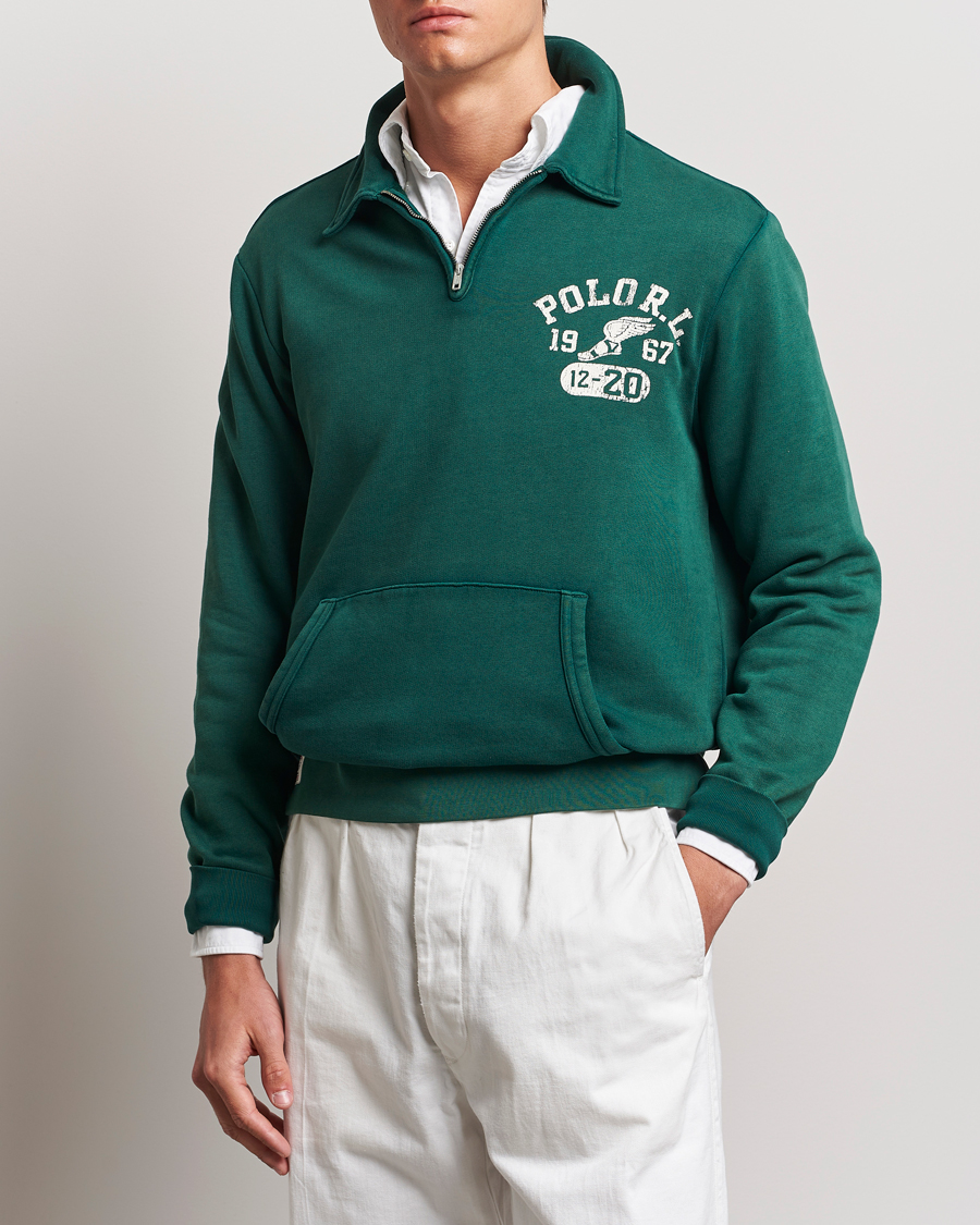 Herre | Nyheder | Polo Ralph Lauren | Graphic Fleece Half Zip Moss Agate