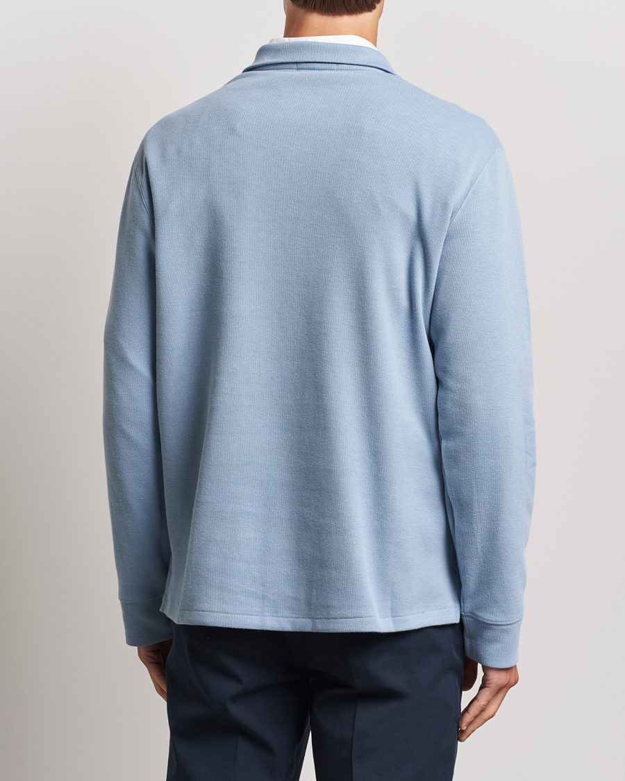 Herre | Trøjer | Polo Ralph Lauren | Double Knit Jaquard Half Zip Sweater Vessel Blue