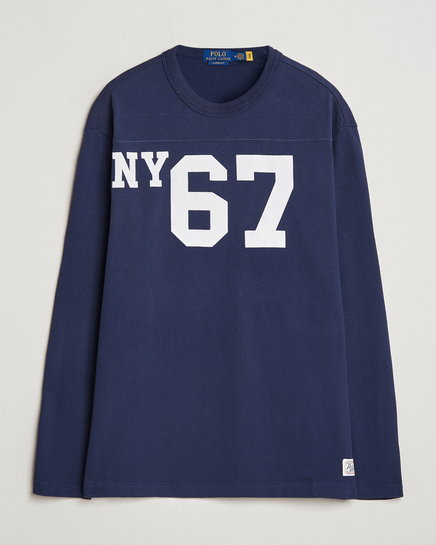 Herre | T-Shirts | Polo Ralph Lauren | NYC Long Sleeve T-Shirt Cruise Navy