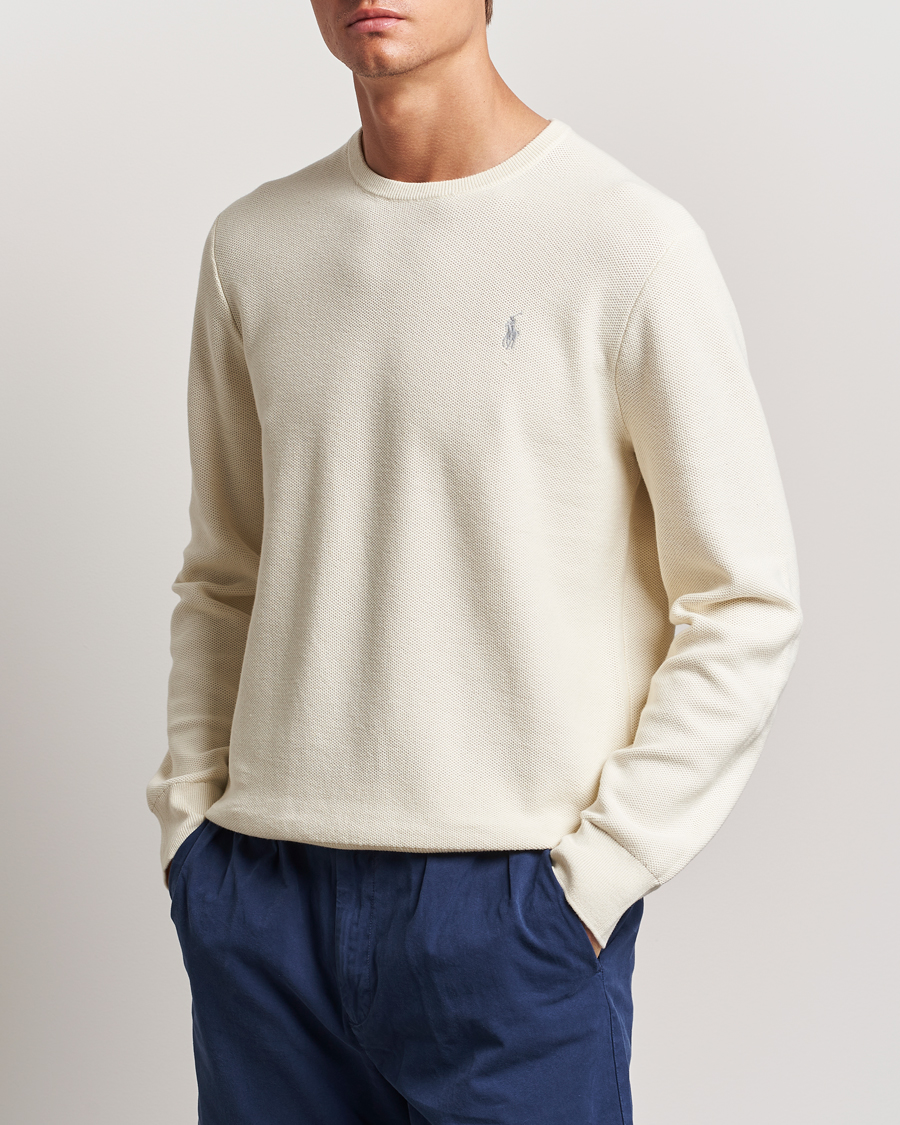 Herre |  | Polo Ralph Lauren | Textured Crew Neck Sweater Herbal Milk