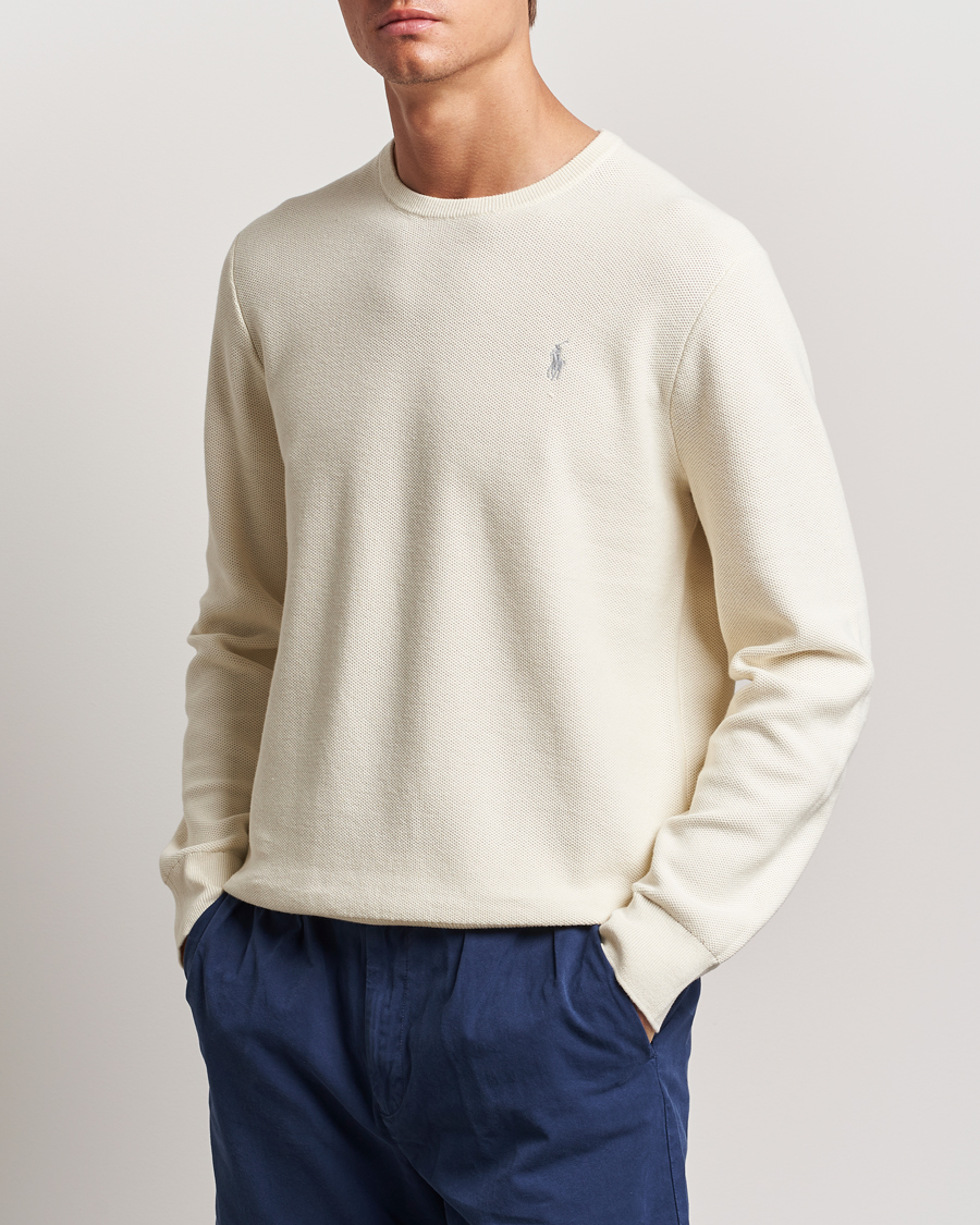 Herre | Trøjer | Polo Ralph Lauren | Textured Crew Neck Sweater Herbal Milk