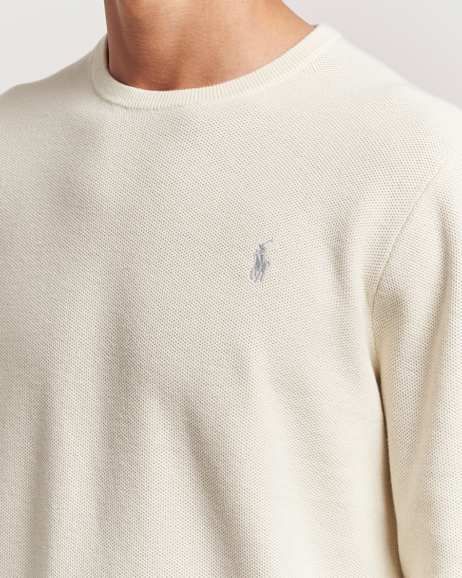 Herre | Trøjer | Polo Ralph Lauren | Textured Crew Neck Sweater Herbal Milk
