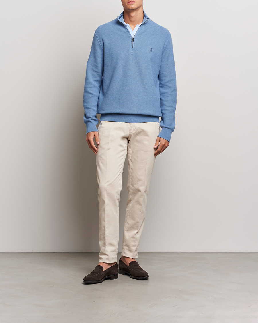 Herre | Trøjer | Polo Ralph Lauren | Textured Half Zip Lake Heather