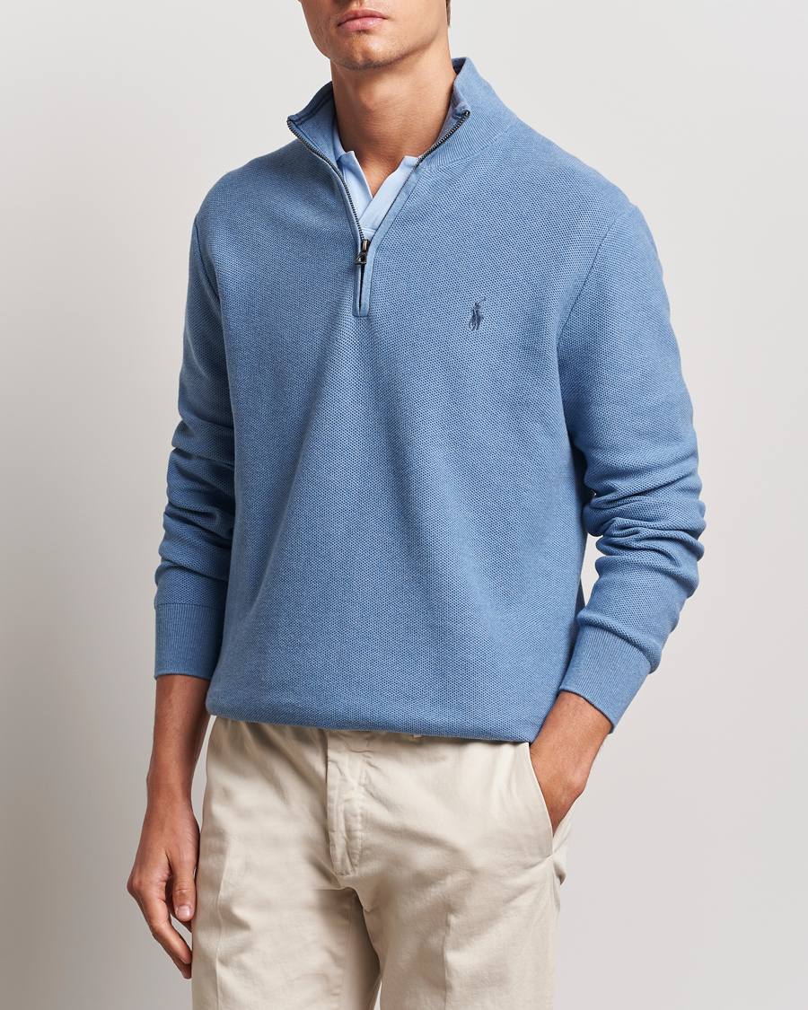Herre | Trøjer | Polo Ralph Lauren | Textured Half Zip Lake Heather