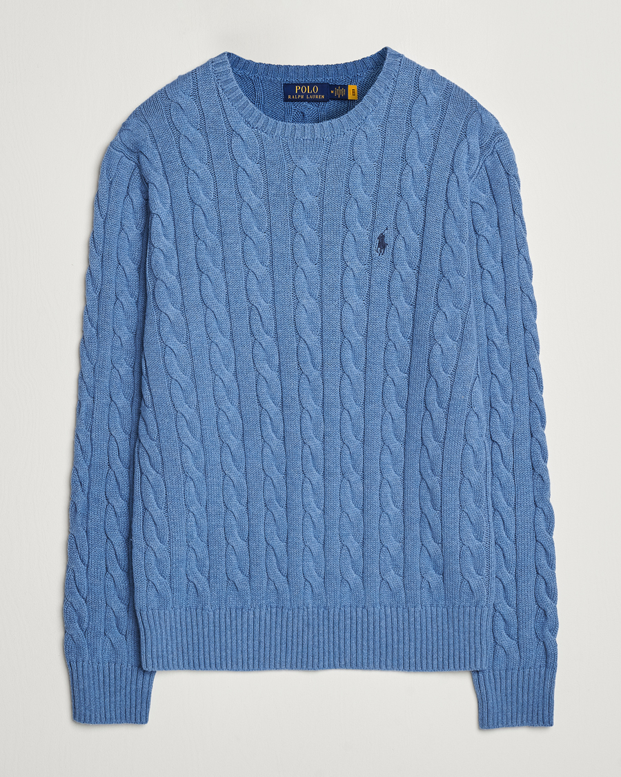 Herre | Trøjer | Polo Ralph Lauren | Cotton Cable Pullover Lake Heather