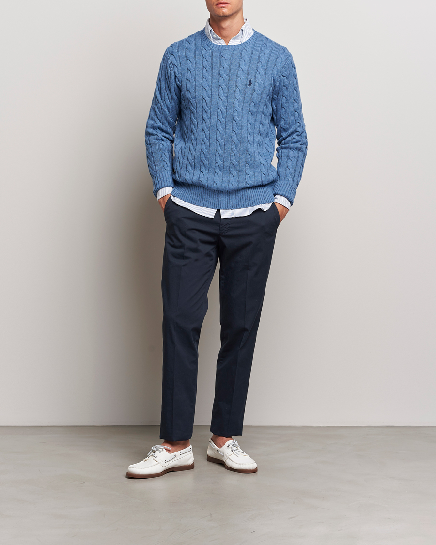 Herre | Trøjer | Polo Ralph Lauren | Cotton Cable Pullover Lake Heather