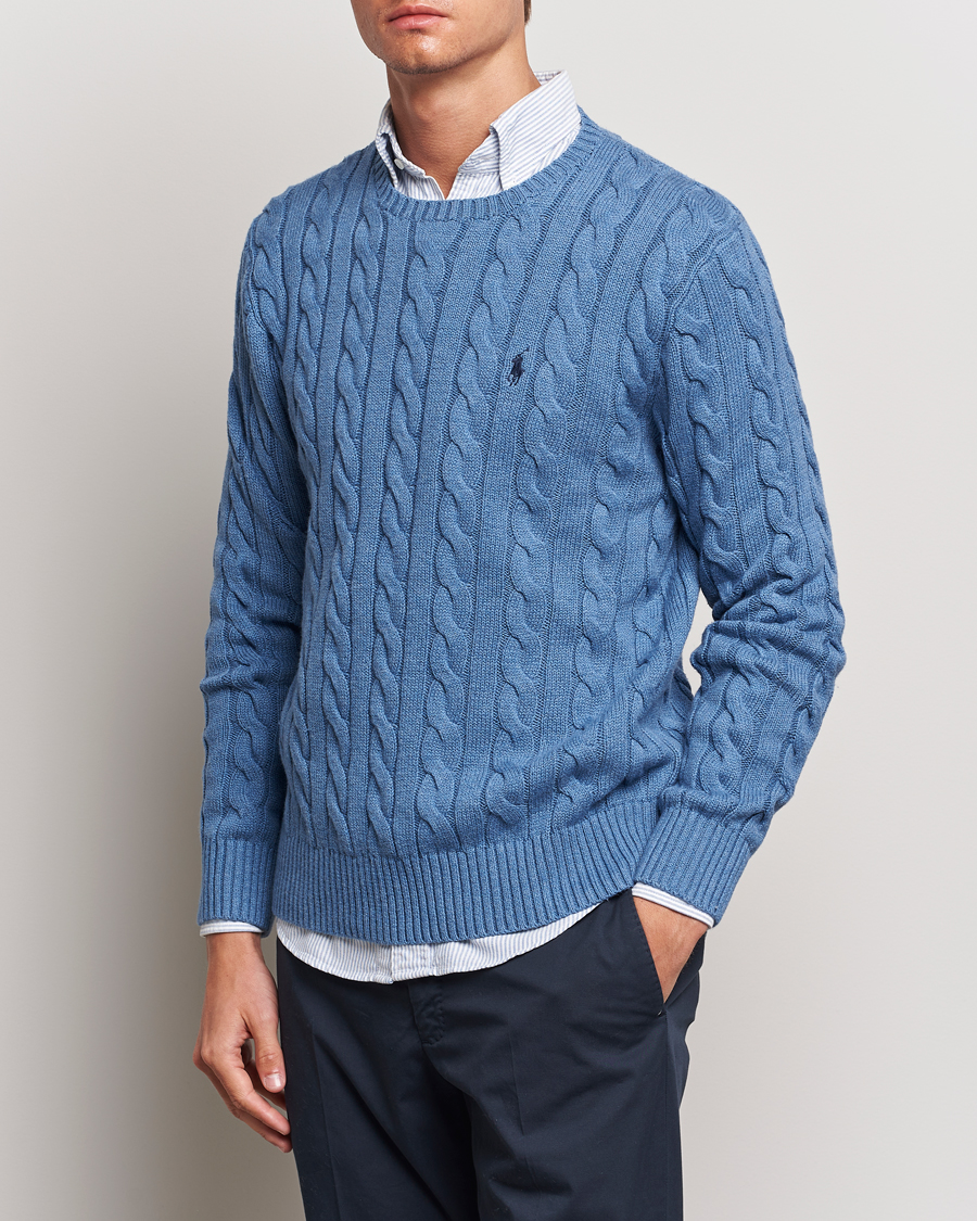 Herre | Trøjer | Polo Ralph Lauren | Cotton Cable Pullover Lake Heather