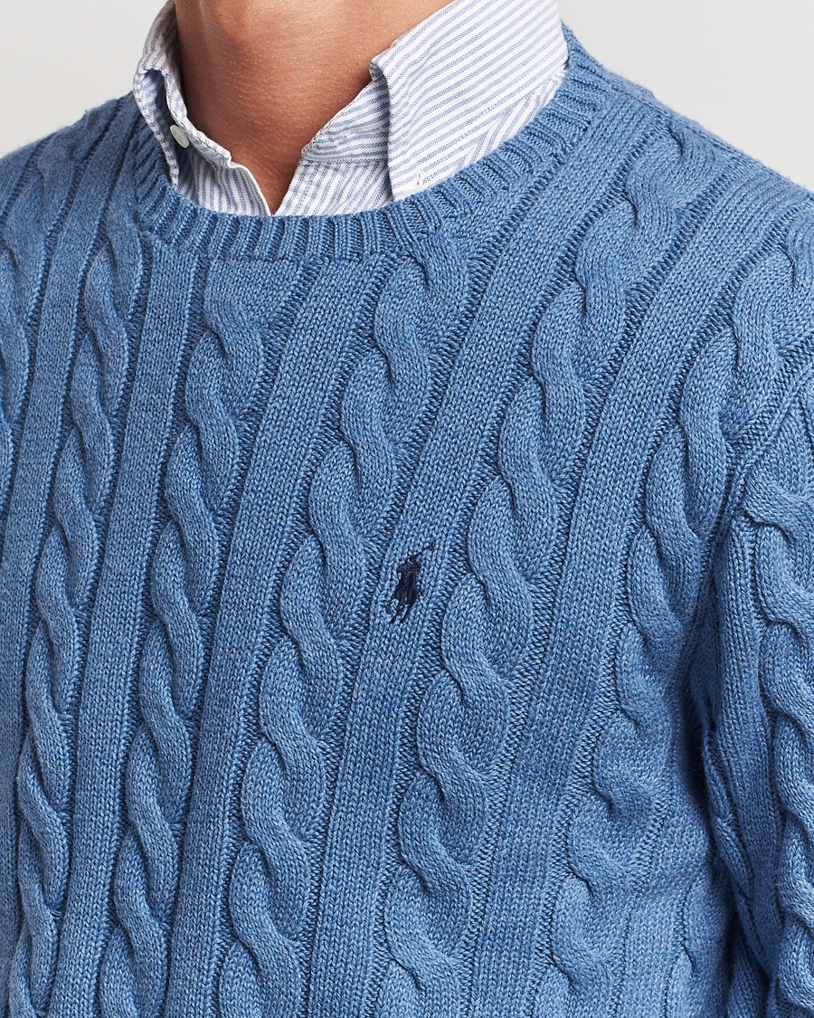 Herre | Trøjer | Polo Ralph Lauren | Cotton Cable Pullover Lake Heather