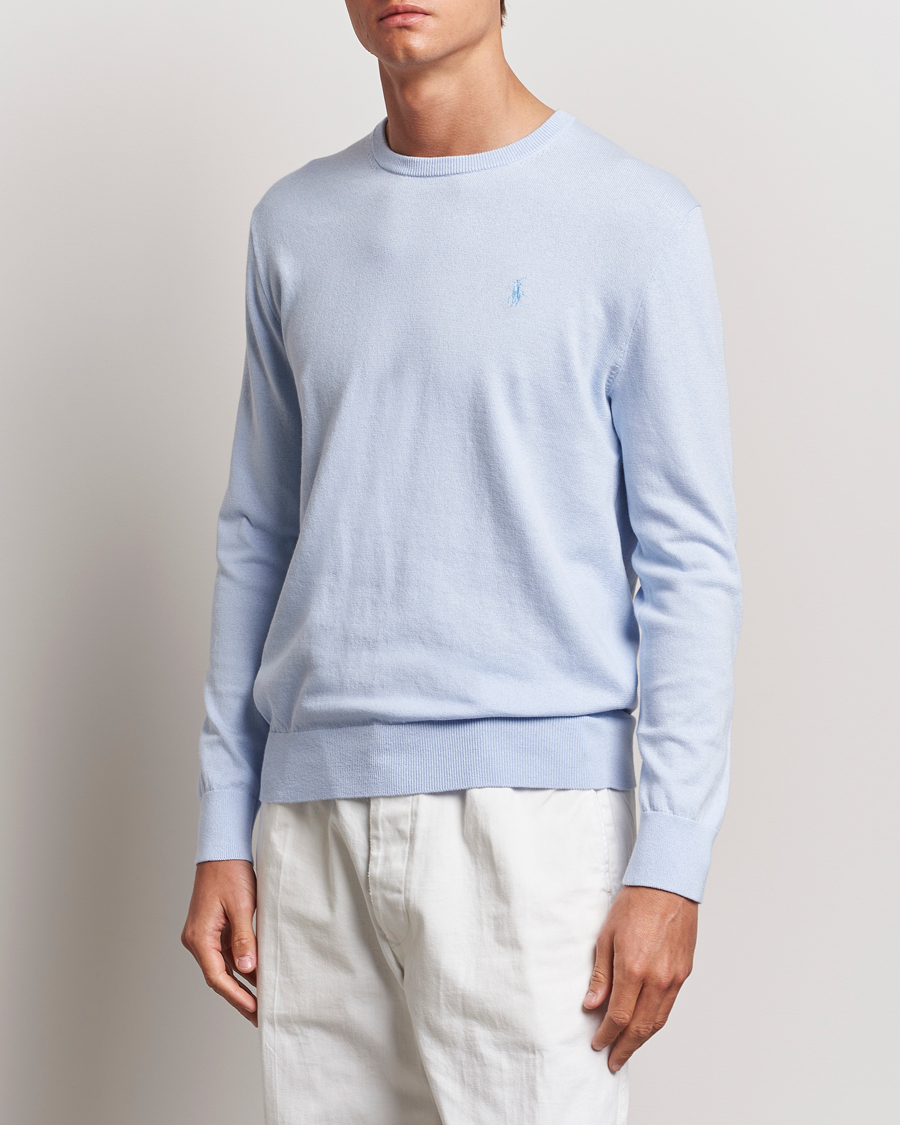 Herre | Nyheder | Polo Ralph Lauren | Cotton/Cashmere Crew Neck Pullover Oxford Blue