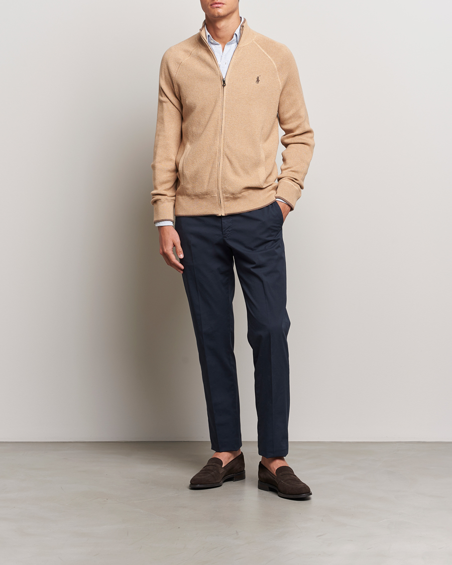 Herre | Trøjer | Polo Ralph Lauren | Textured Full Zip Camel Melange