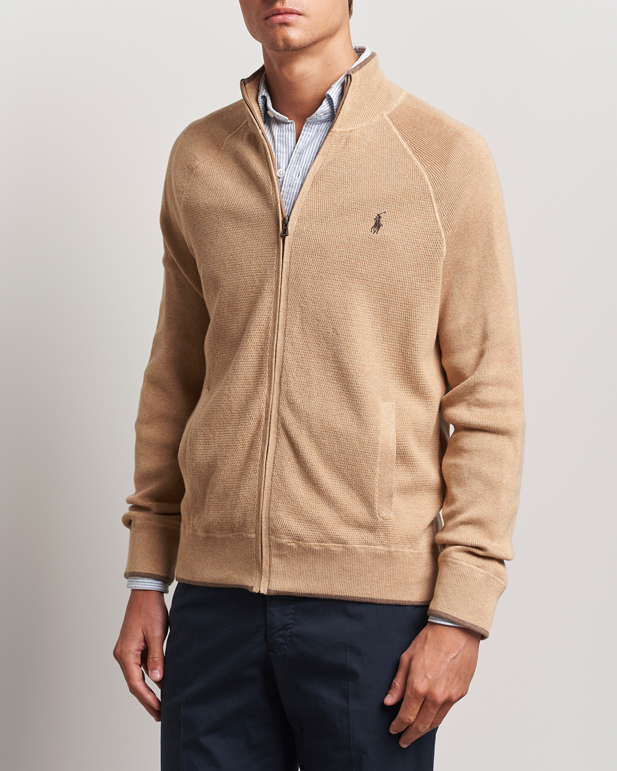 Herre | Trøjer | Polo Ralph Lauren | Textured Full Zip Camel Melange