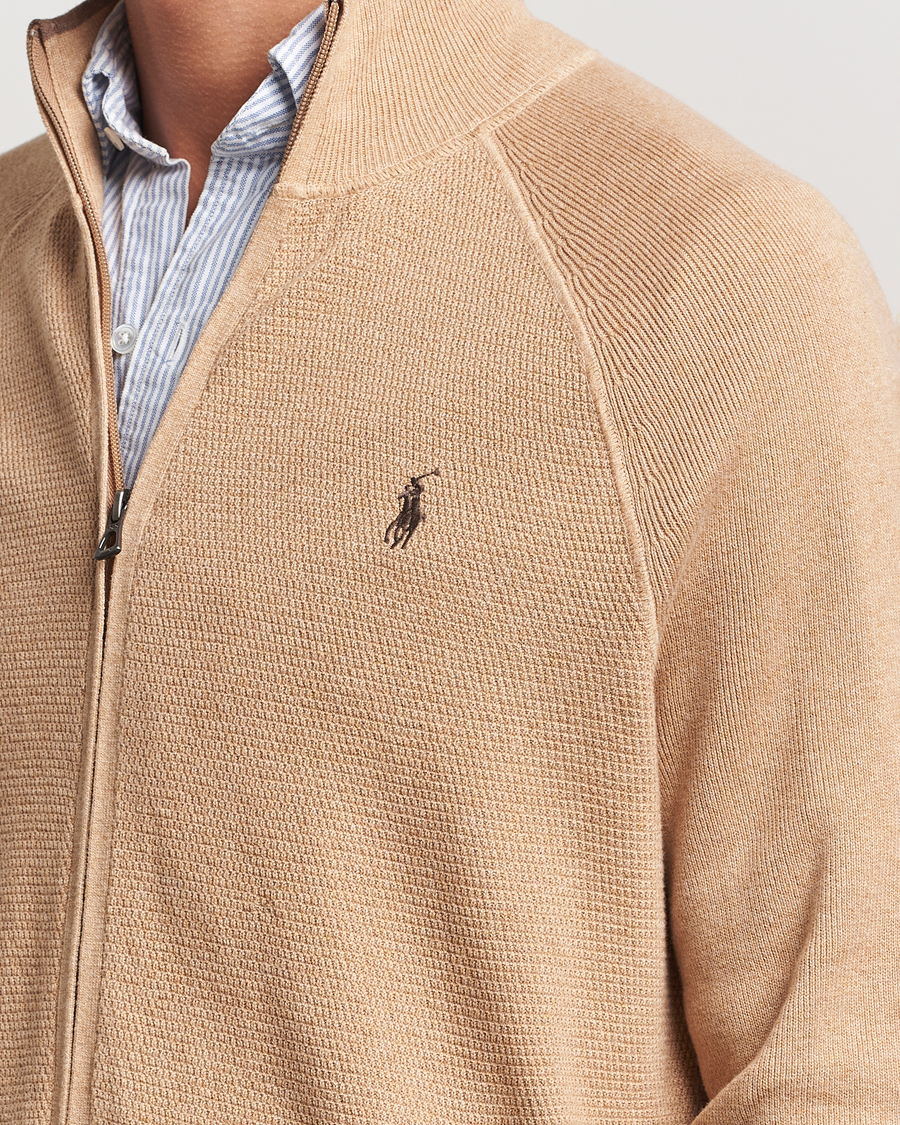 Herre | Trøjer | Polo Ralph Lauren | Textured Full Zip Camel Melange