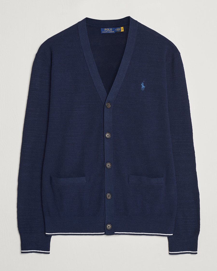 Herre | Trøjer | Polo Ralph Lauren | Textured Knitted Cardigan Bright Navy