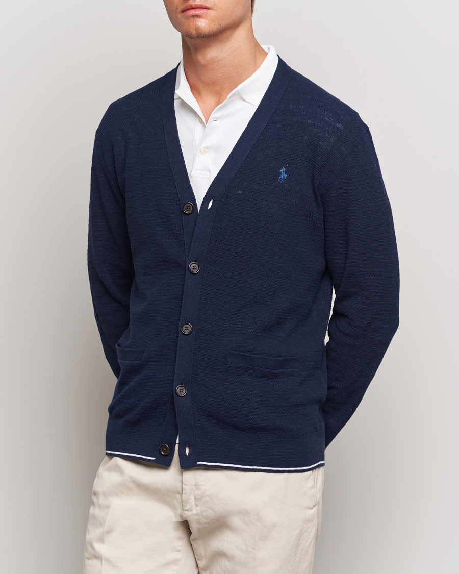 Herre | Trøjer | Polo Ralph Lauren | Textured Knitted Cardigan Bright Navy