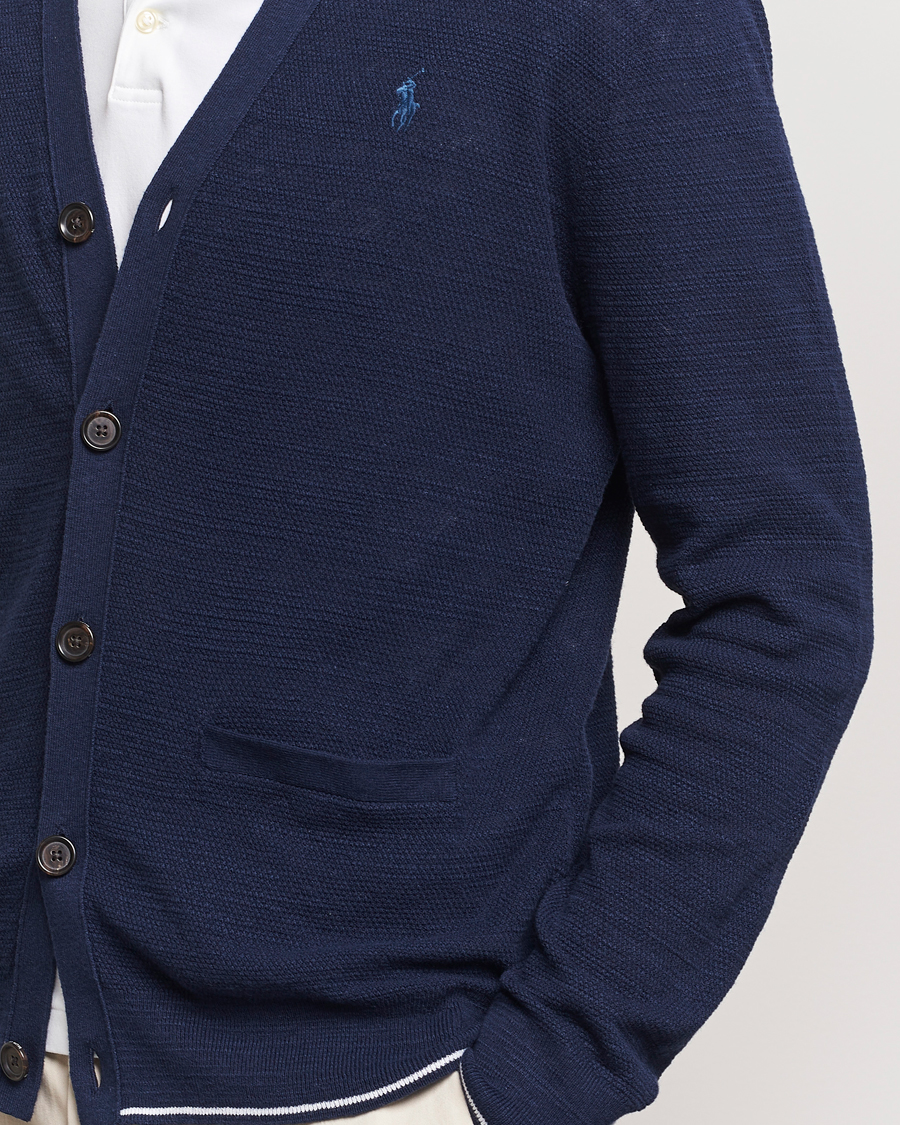 Herre | Trøjer | Polo Ralph Lauren | Textured Knitted Cardigan Bright Navy