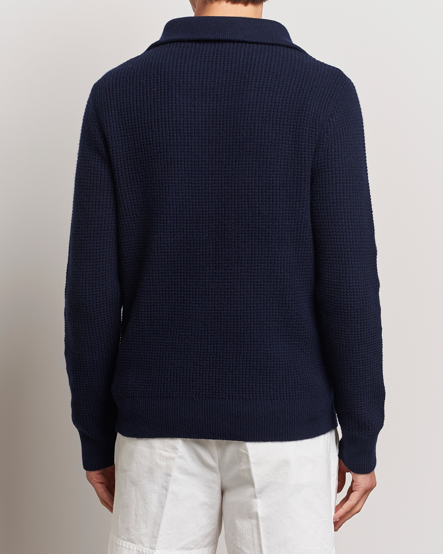 Herre | Trøjer | Polo Ralph Lauren | Cotton/Wool Knitted Half Zip Hunter Navy