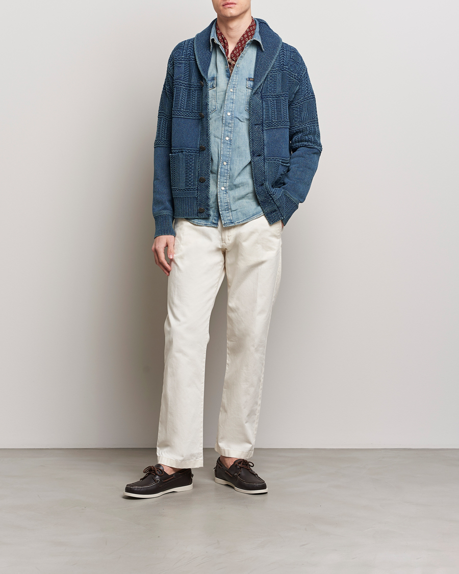 Herre | Trøjer | Polo Ralph Lauren | Knitted Shawl Collar Cardigan Dark Indigo