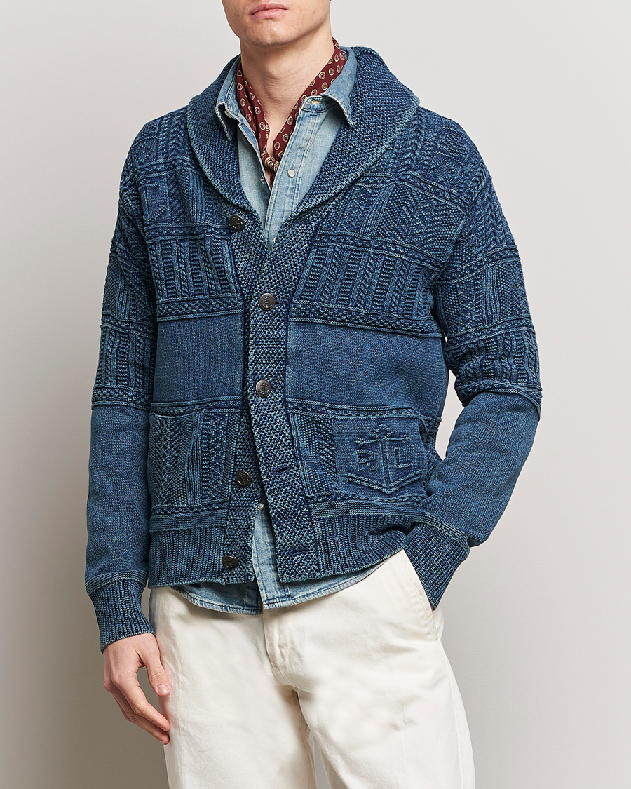 Herre | Trøjer | Polo Ralph Lauren | Knitted Shawl Collar Cardigan Dark Indigo