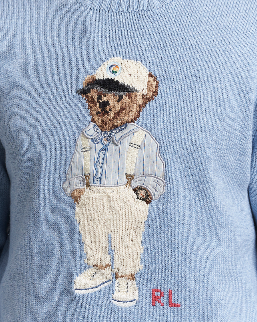 Herre | Trøjer | Polo Ralph Lauren | Knitted Hemingway Bear Sweater Driftwood Blue