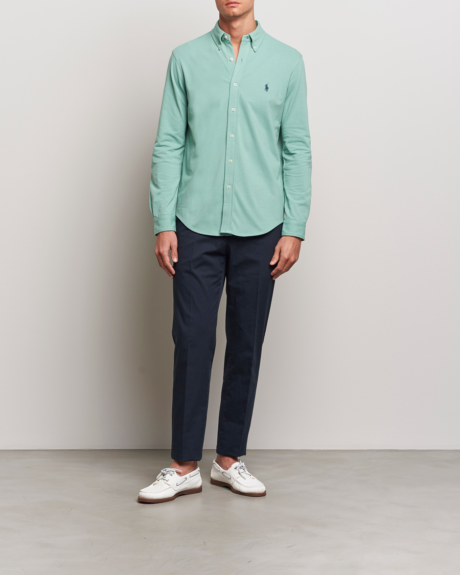 Herre | Skjorter | Polo Ralph Lauren | Featherweight Mesh Shirt Faded Mint