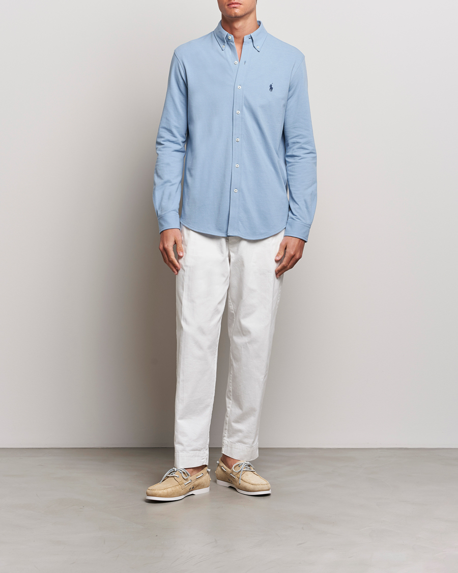 Herre | Skjorter | Polo Ralph Lauren | Featherweight Mesh Shirt Vessel Blue