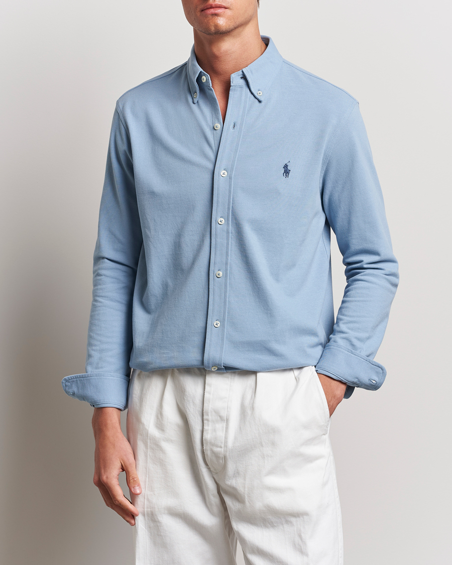 Herre | Poloskjorter | Polo Ralph Lauren | Featherweight Mesh Shirt Vessel Blue