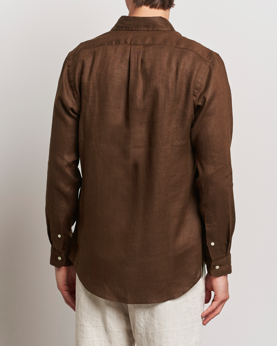Herre | Skjorter | Polo Ralph Lauren | Custom Fit Linen Button Down Chocolate Mousse