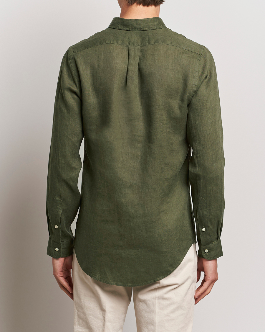 Herre | Skjorter | Polo Ralph Lauren | Slim Fit Linen Button Down Shirt Thermal Green