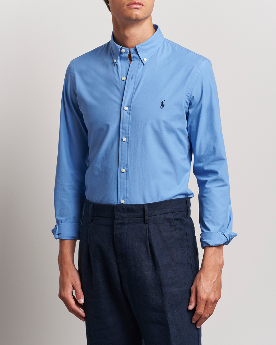 Herre | Skjorter | Polo Ralph Lauren | Slim Fit Poplin Shirt Harbor Island Blue