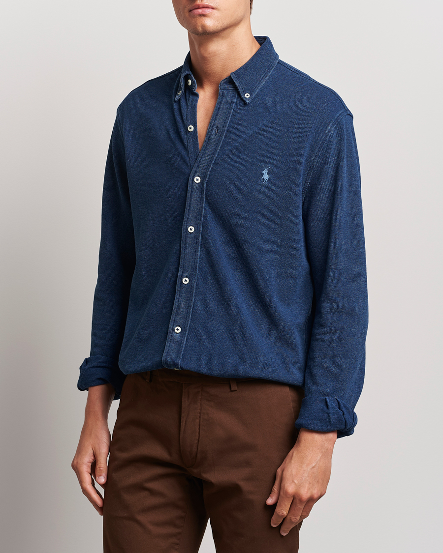 Herre | Poloskjorter | Polo Ralph Lauren | Featherweight Mesh Shirt Dark Indigo