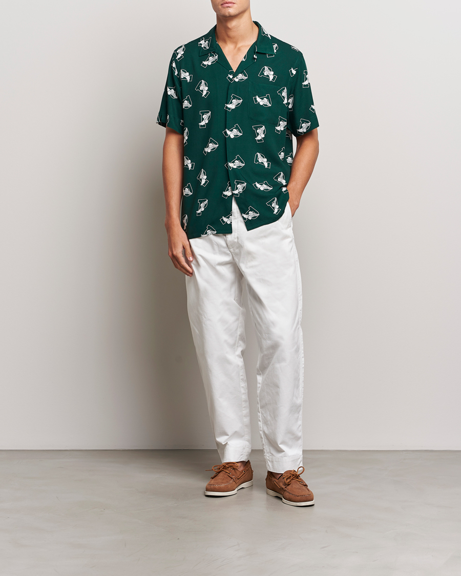 Herre | Skjorter | Polo Ralph Lauren | Printed P Wing Short Sleeve Shirt Toss Green
