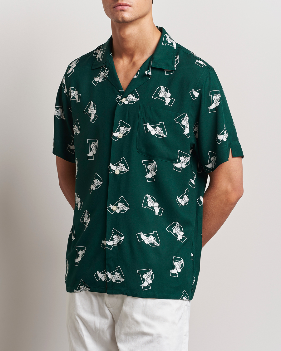 Herre | Skjorter | Polo Ralph Lauren | Printed P Wing Short Sleeve Shirt Toss Green