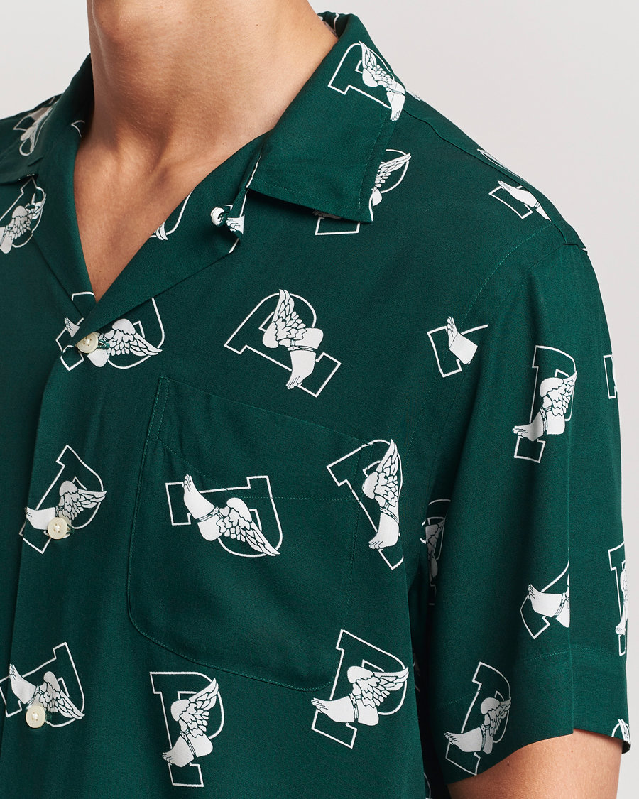 Herre | Skjorter | Polo Ralph Lauren | Printed P Wing Short Sleeve Shirt Toss Green