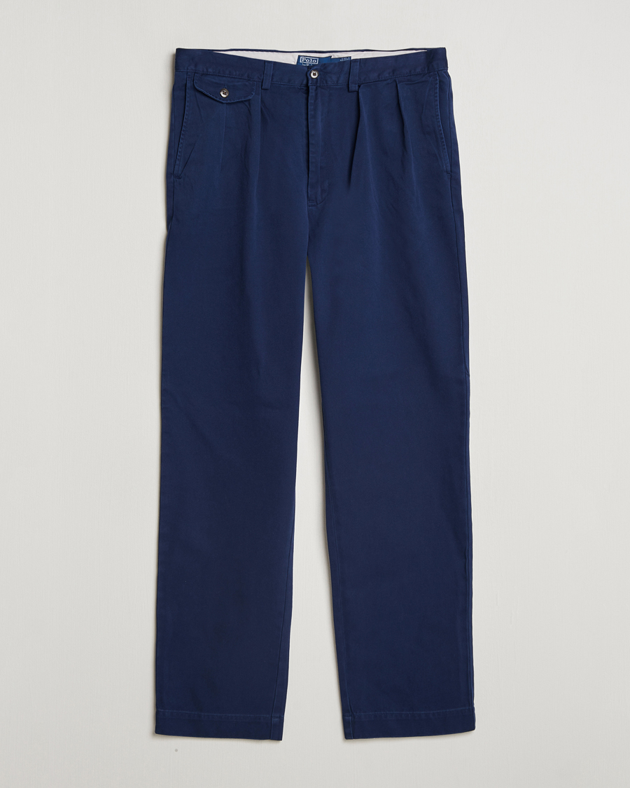 Herre | Bukser | Polo Ralph Lauren | Rustic Twill Pleated Worker Trousers Newport Navy