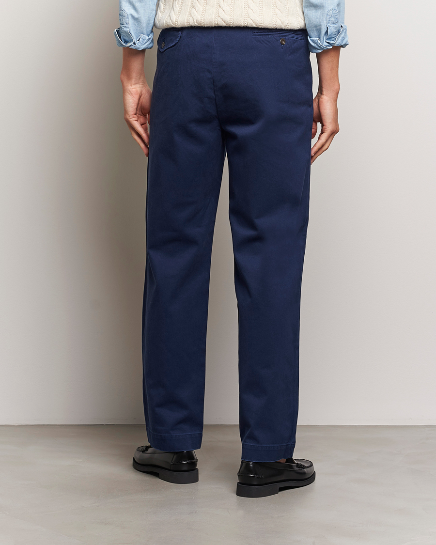 Herre | Bukser | Polo Ralph Lauren | Rustic Twill Pleated Worker Trousers Newport Navy