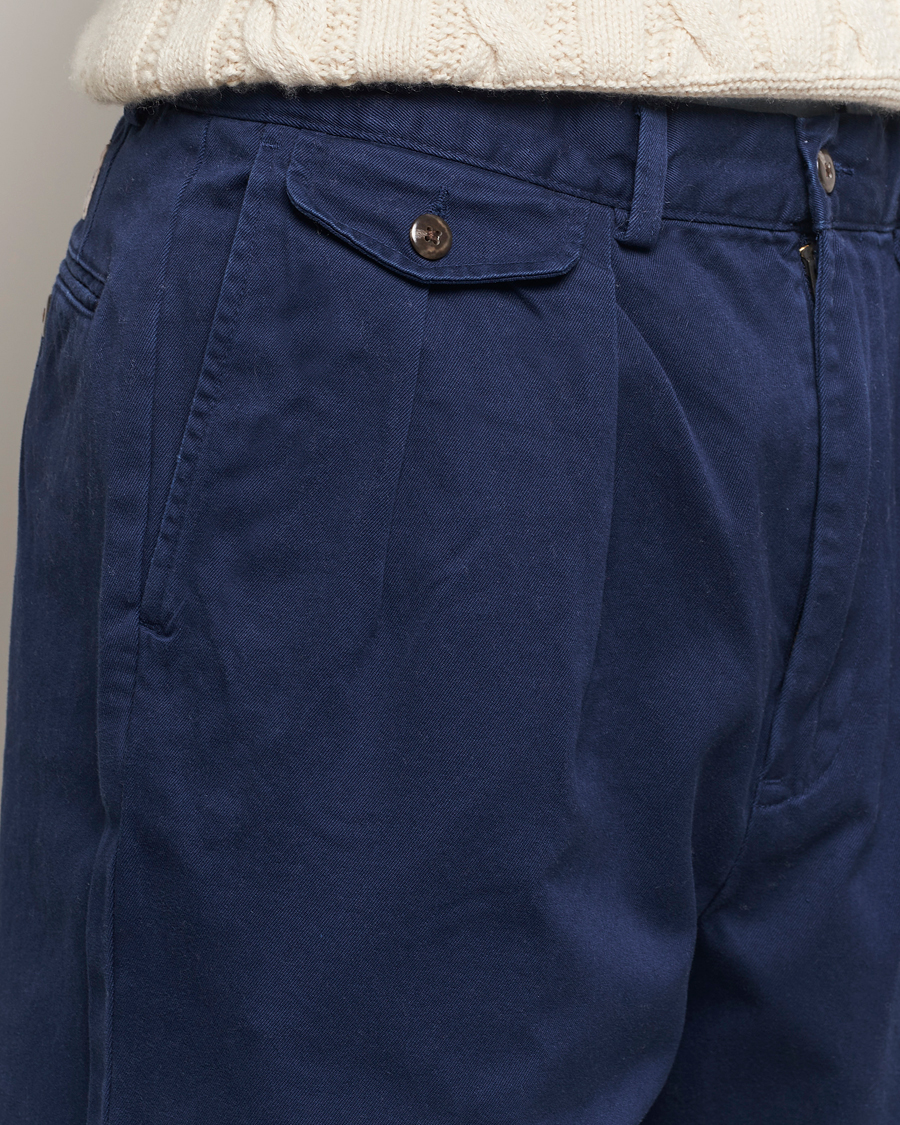 Herre | Bukser | Polo Ralph Lauren | Rustic Twill Pleated Worker Trousers Newport Navy