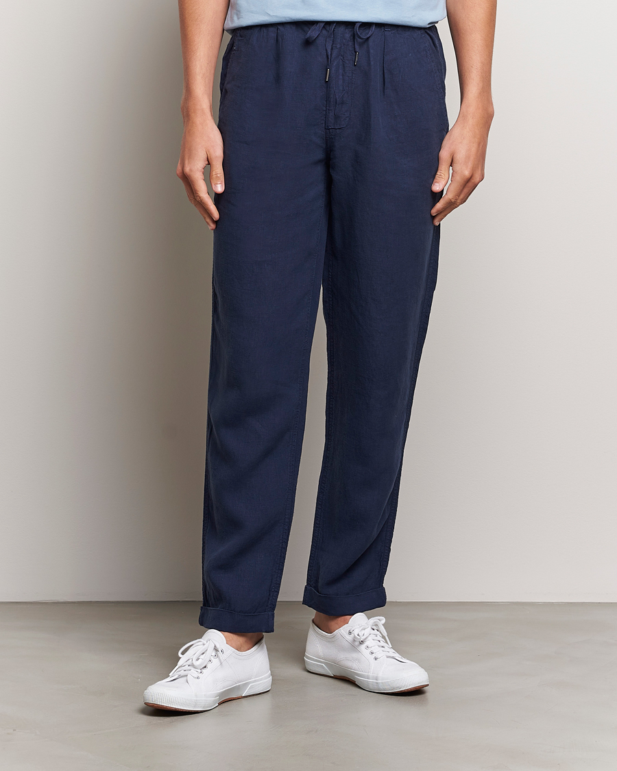 Men |  | Polo Ralph Lauren | Prepster Linen Trousers Newport Navy