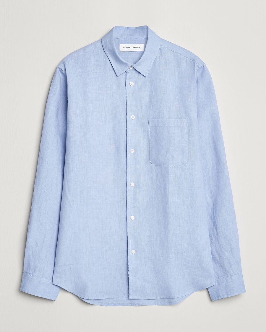Herre | Skjorter | Samsøe Samsøe | Liam Linen Shirt Brunnera Blue