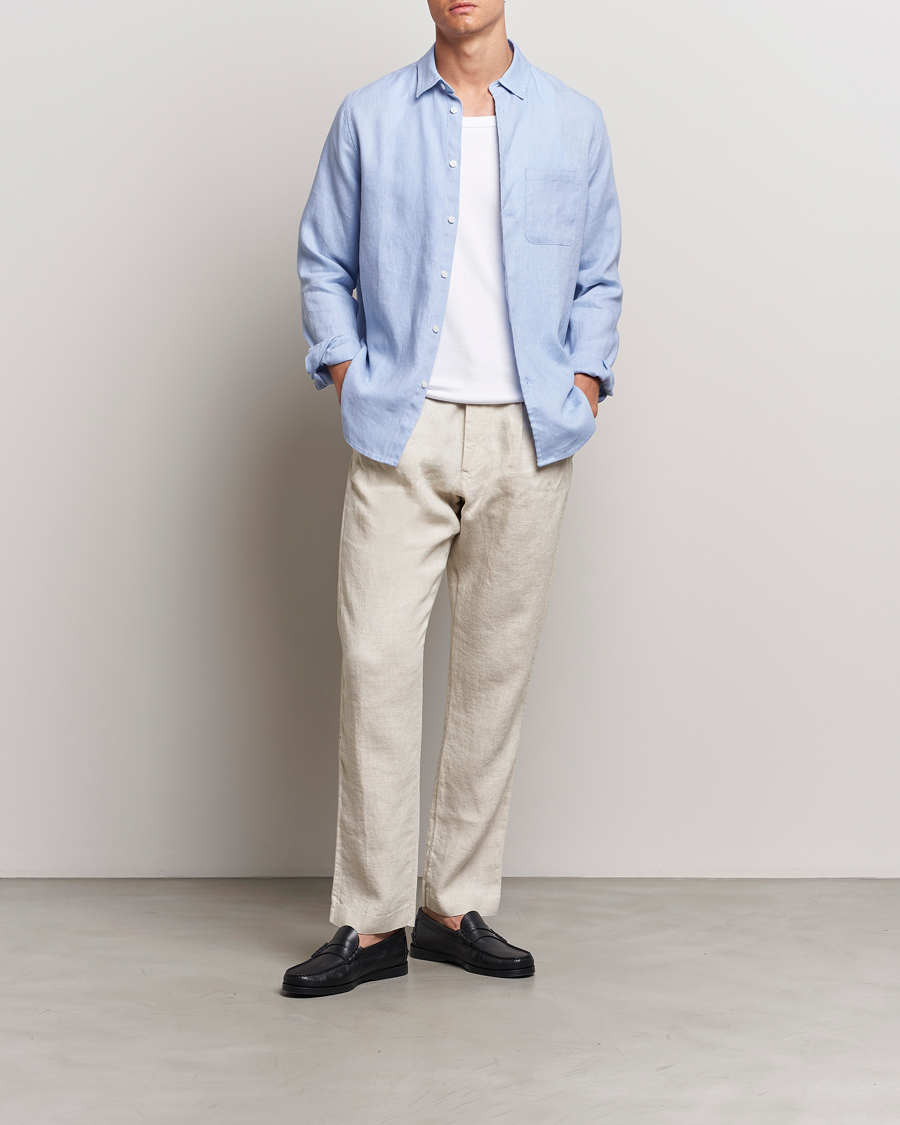 Herre | Skjorter | Samsøe Samsøe | Liam Linen Shirt Brunnera Blue