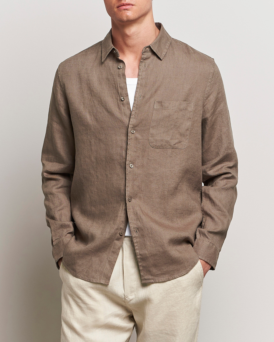 Herre | Hørskjorter | Samsøe Samsøe | Liam Linen Shirt Bungee Cord