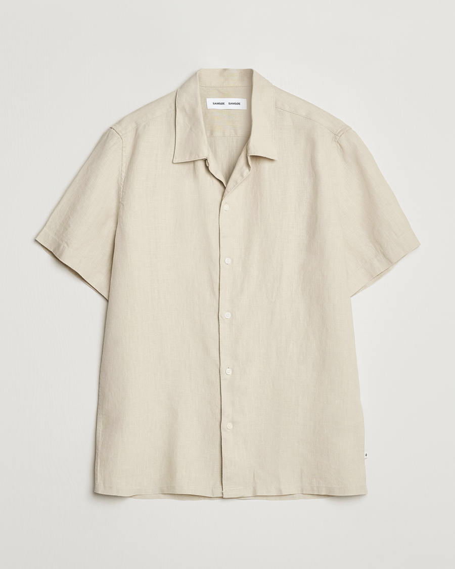 Herre | Skjorter | Samsøe Samsøe | Saavan Linen Short Sleeve Shirt Castle Wall