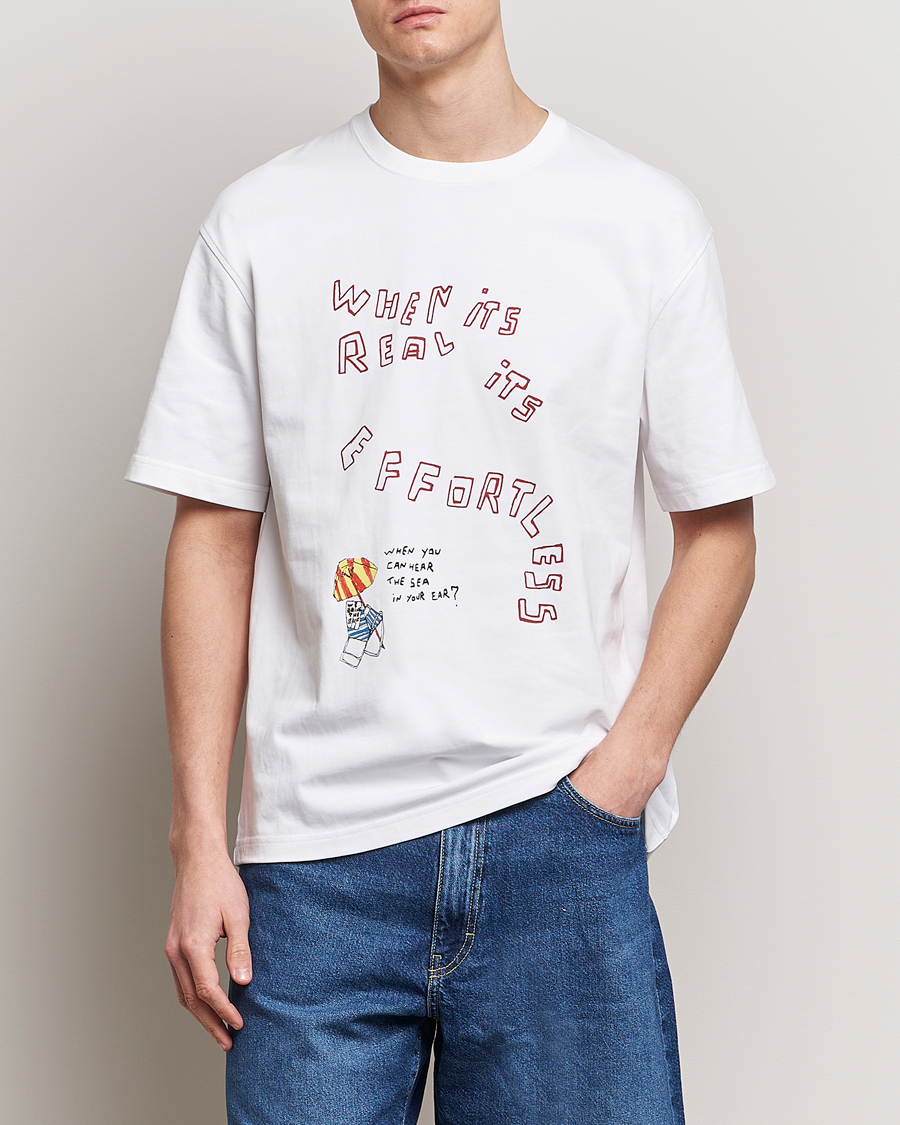 Herre | Kortærmede t-shirts | Samsøe Samsøe | Sagiotto Printed Crew Neck T-Shirt White Effortless