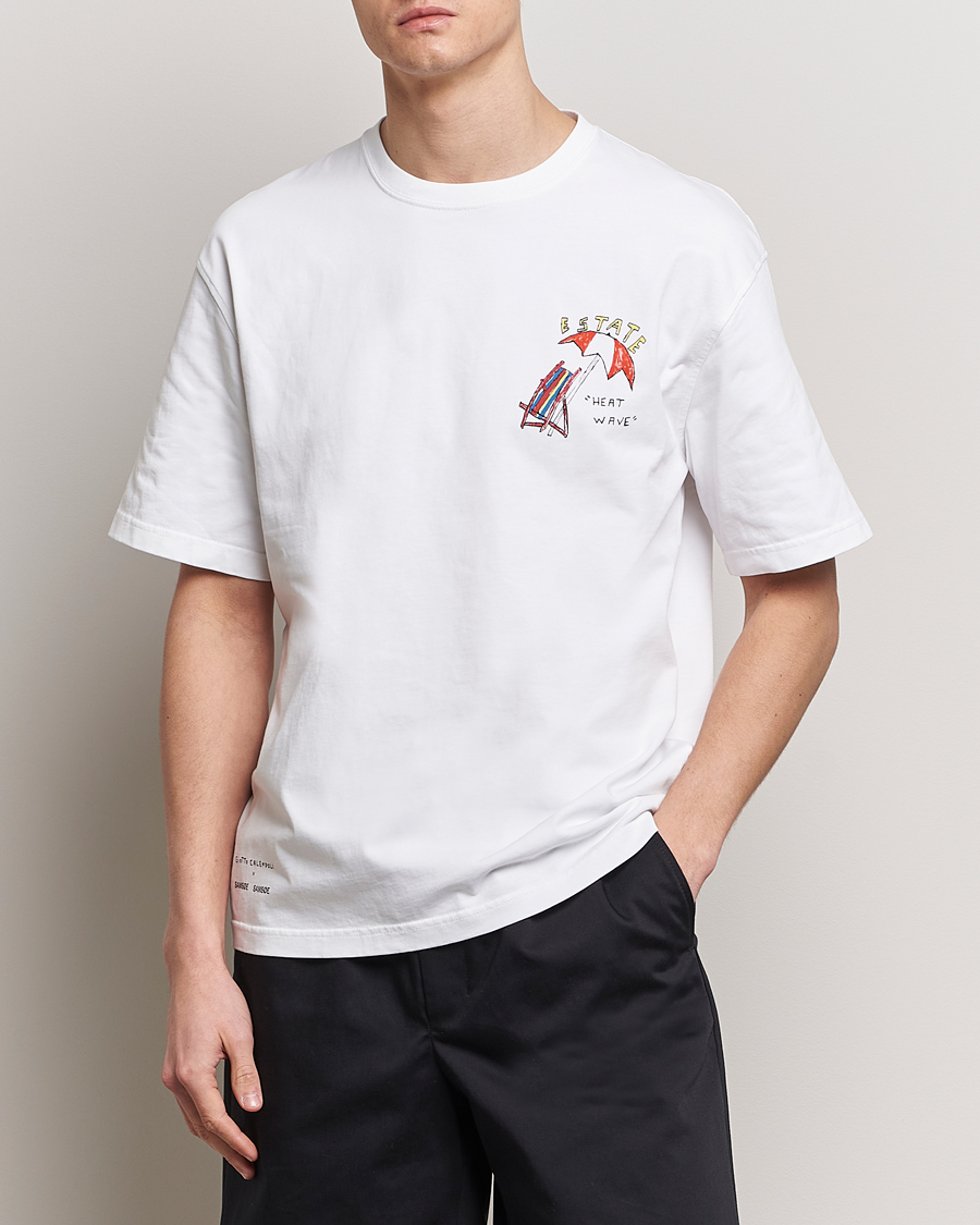 Herre |  | Samsøe Samsøe | Sagiotto Printed Crew Neck T-Shirt White Estate