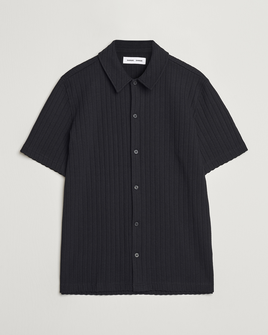 Herre | Skjorter | Samsøe Samsøe | Sakvistbro Structured Short Sleeve Shirt Black