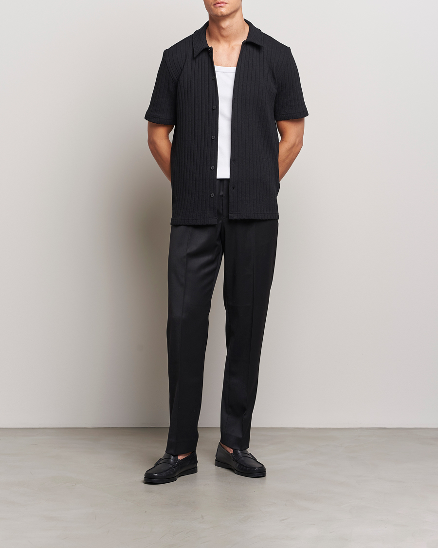 Herre | Skjorter | Samsøe Samsøe | Sakvistbro Structured Short Sleeve Shirt Black