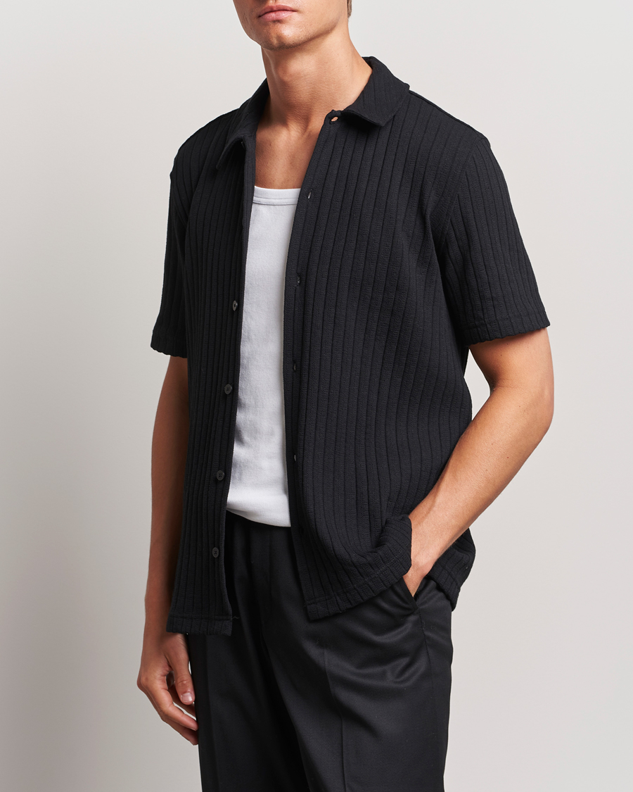 Herre | Casual | Samsøe Samsøe | Sakvistbro Structured Short Sleeve Shirt Black